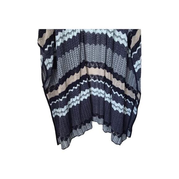 Catherines Sweater Size 4X Blue Striped Sleeveless Open Front Cardigan Kimono - Picture 3 of 12